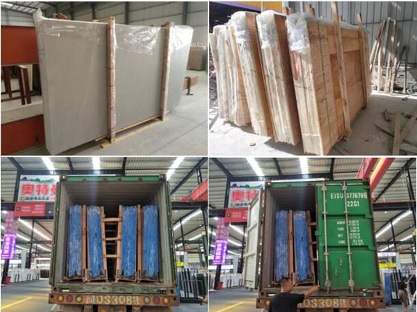 arabescato venato marble slab  packing loading