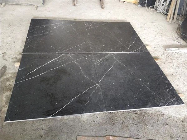 black white marble floor tiles leather surface(001)