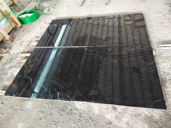 black white marble floor tiles surface polished(001)