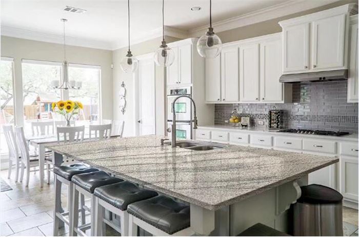 New river white granite kitchen island