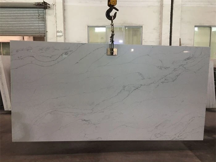 White water quartz polished slab