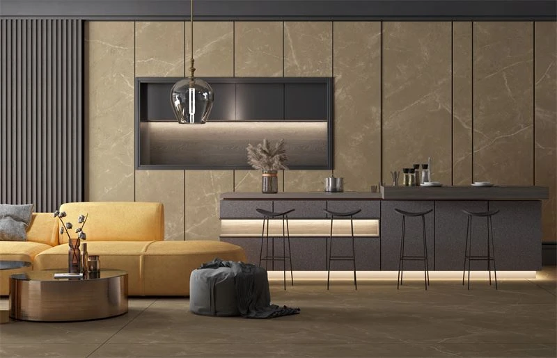 brown polished porcelain tiles for bathroom