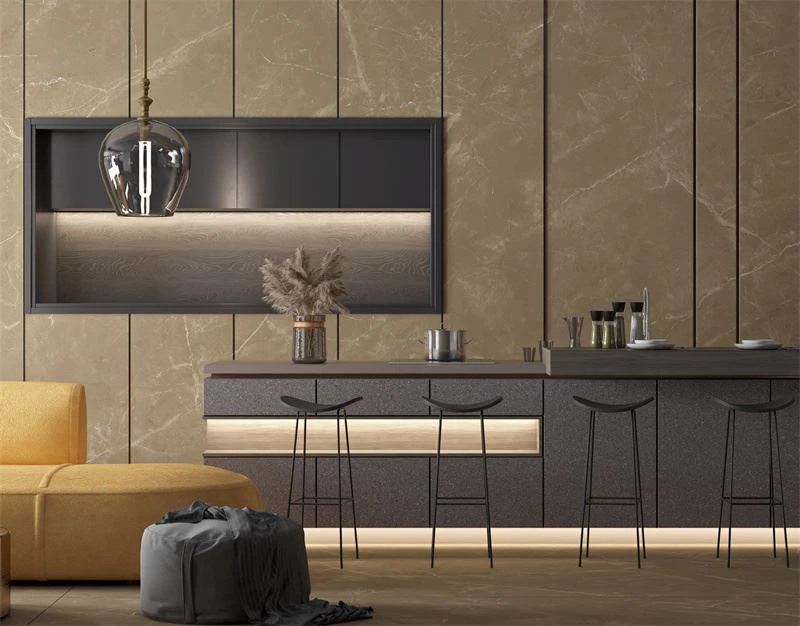 brown polished porcelain tiles for vanity