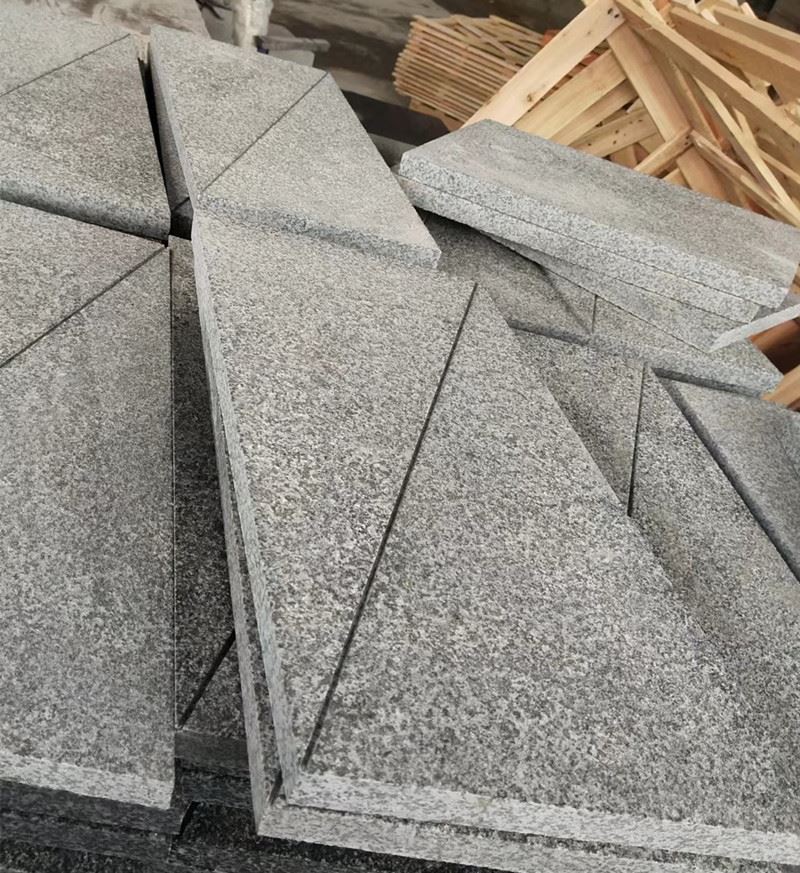 flamed finish granite pavers dark grey