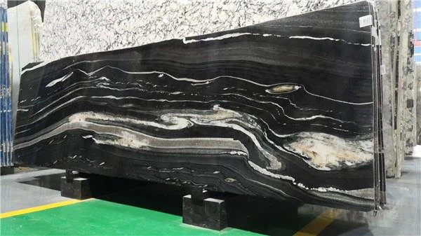 black and white quartzite slab for wall