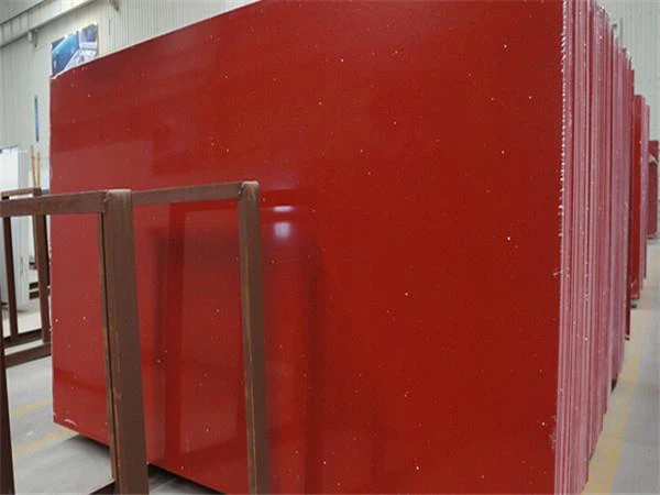 red quartz slab