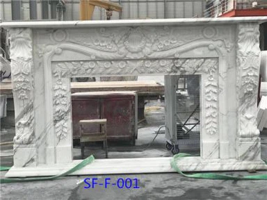 Chimenea de mármol blanco