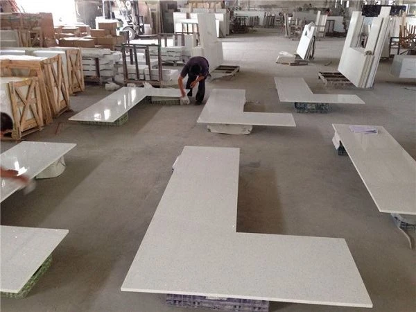 white glitter quartz kitchen top