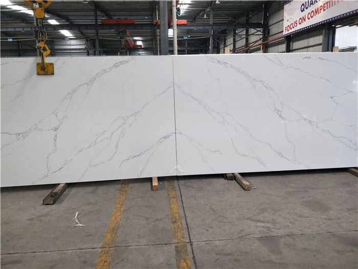 calacatta rocky quartz slab bathroom top