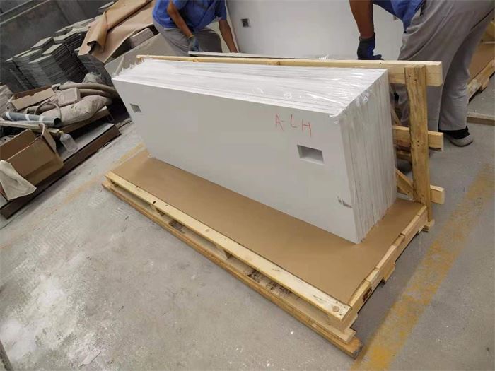 carrara cloud quartz countertop for bathroom