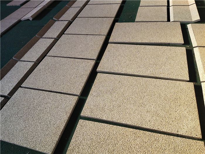 Golden sun granite bush-hammered