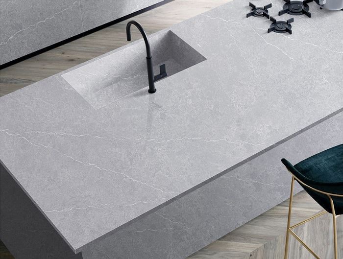 grey quartz slabs for kitchen