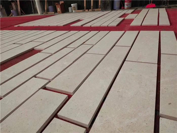Light cappuccino marble tiles indoor