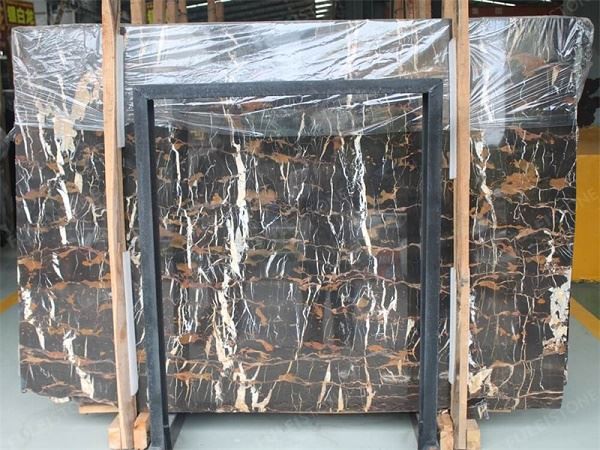 black marble with gold veins for wall