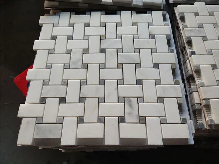 bianco carrara basketweave mosaic tile for wall