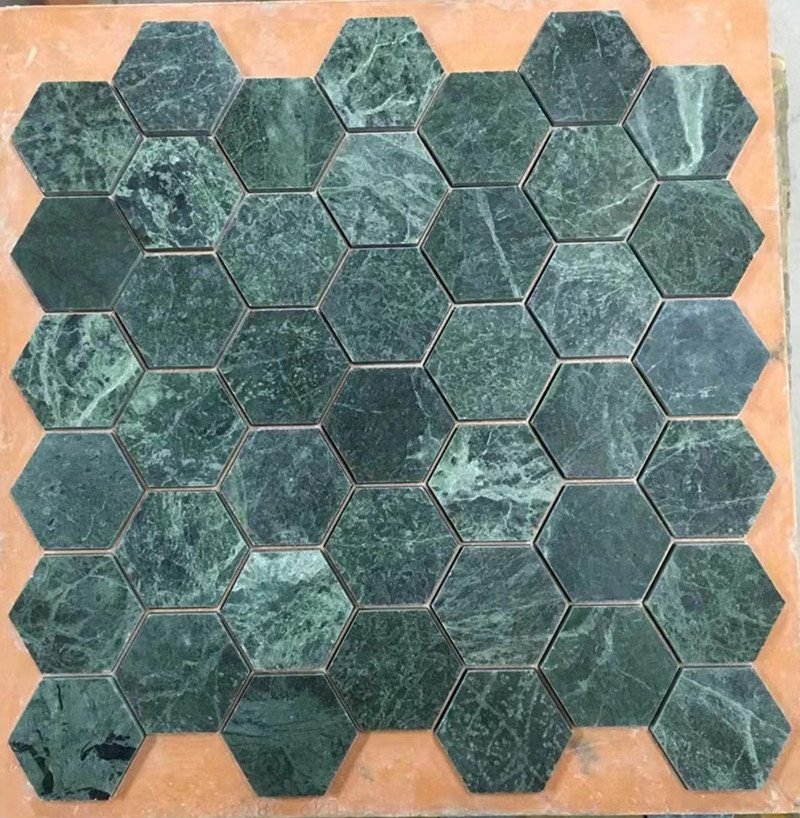 Mosaico de mármol verde oscuro