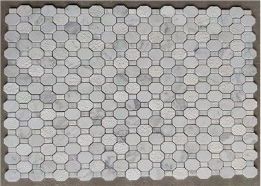Azulejo mosaico de mármol blanco de Carrara