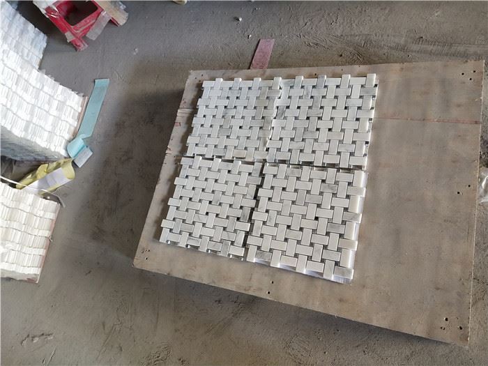 oriental white marble basketweave mosaic for wall