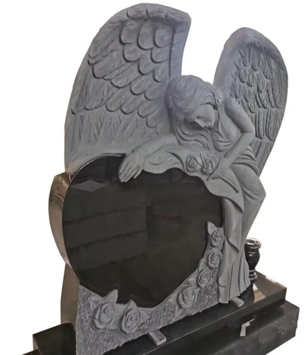 Black Granite Angel Headstone