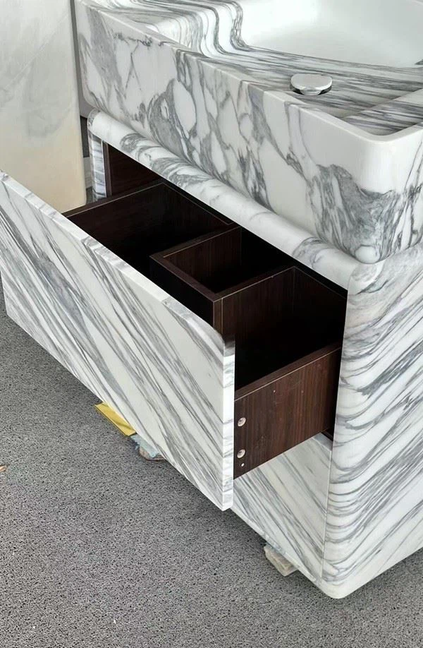 Arabescato Marble Bathroom Cabinets