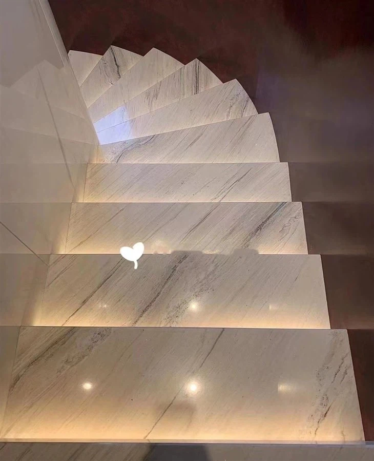 Italy Palissandro White Marble Stairs