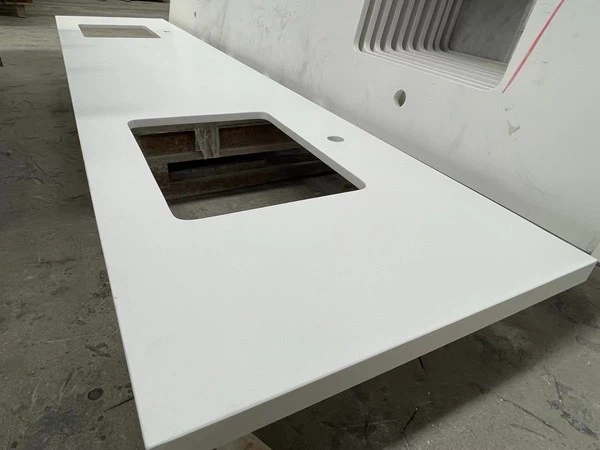 Pure White Quartz Bathroom Countertop