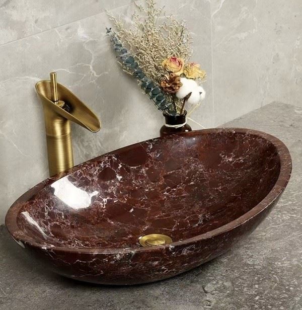 Rosso Levanto Marble oval Sinks