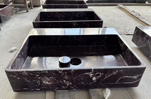Rosso Levanto Marble vanity Sinks