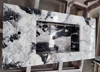 Lavabo de encimera de mármol