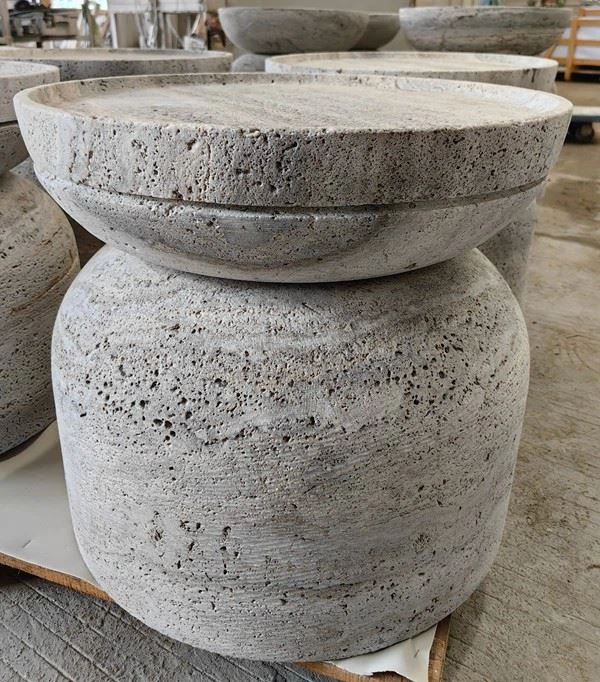 Travertine End Tables