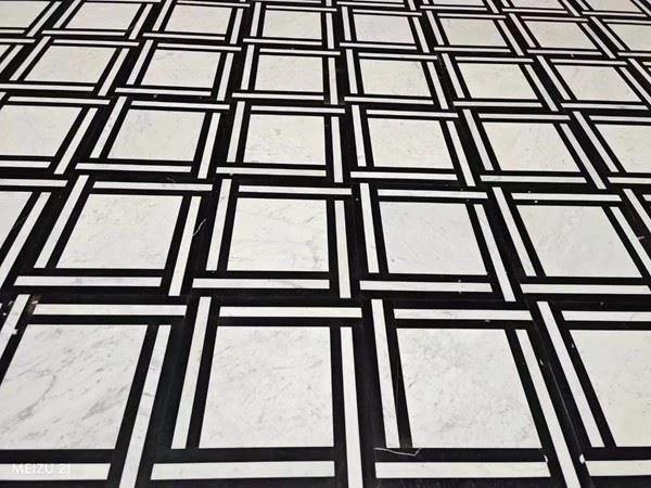 White and Black Marble Flooring Tiles