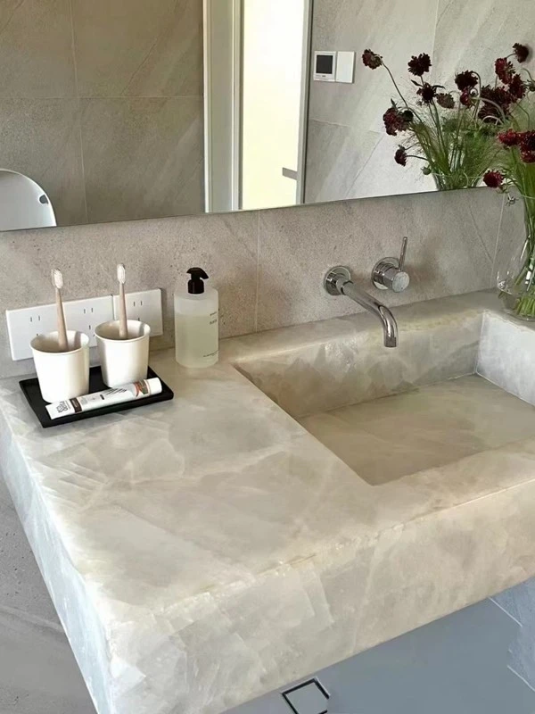 White Crystal  Onyx Vanity top