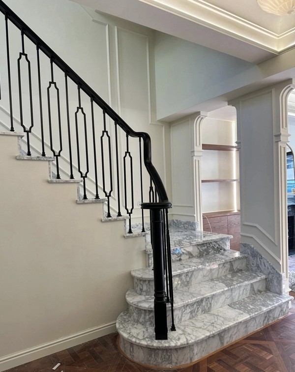 Arabescato white Marble Staircase